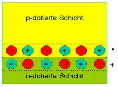Abb. 9 - Anordnung der geladenen Teilchen an der Grenzschicht